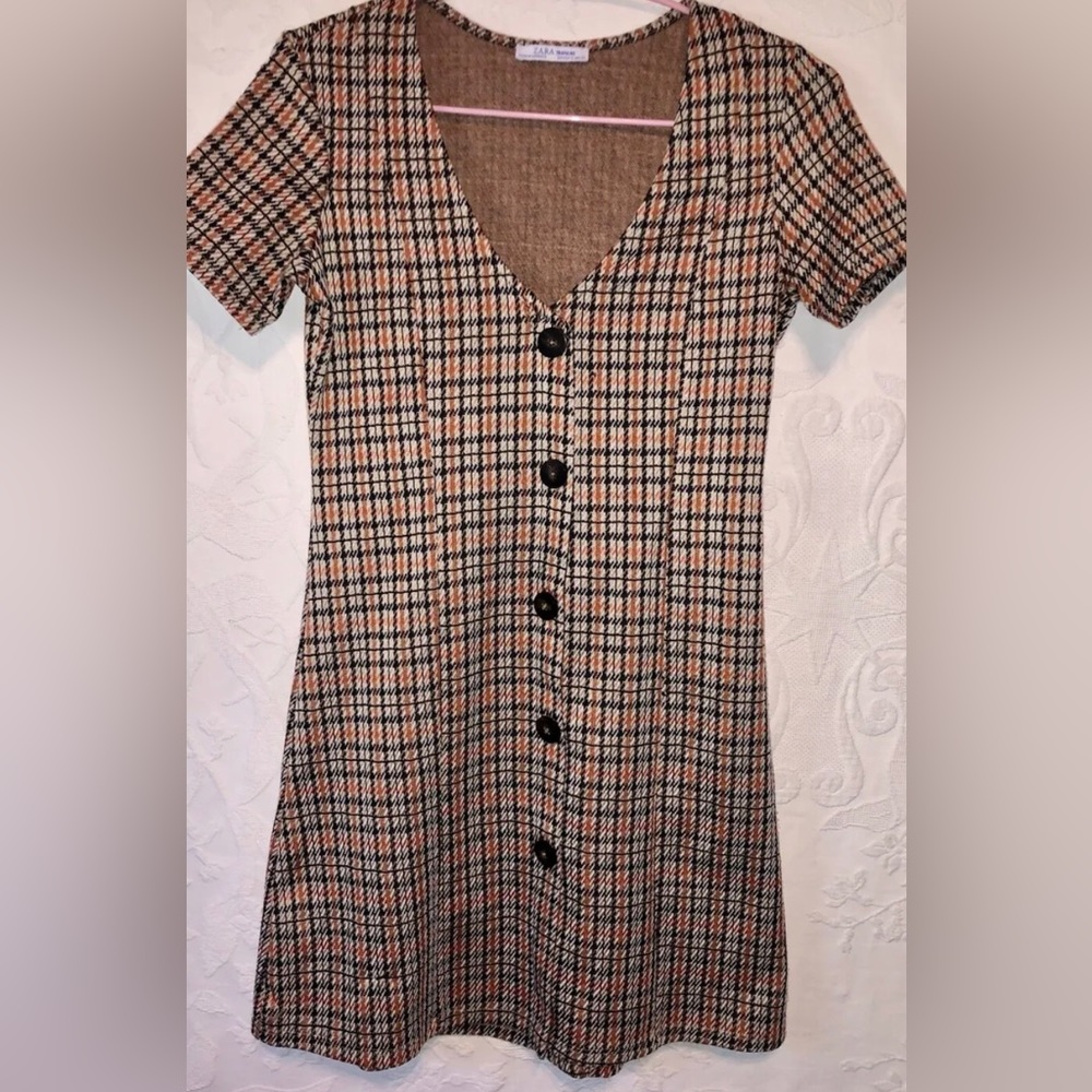 Zara Plaid Mini Dress Sz S